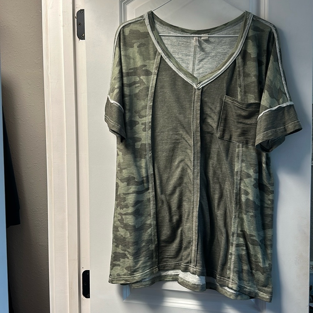 A camo woman’s shirt